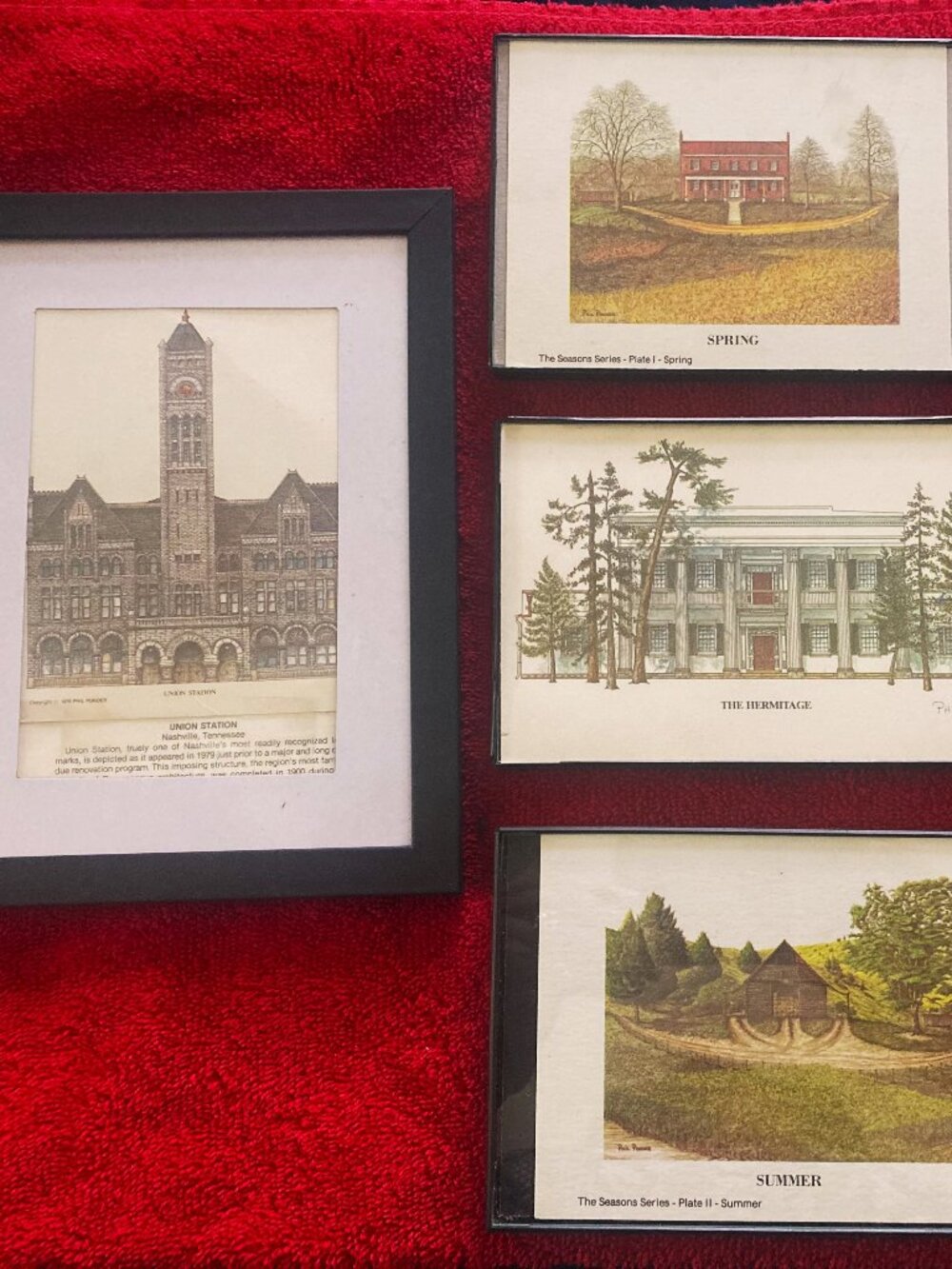 4 PHIL PONDERS Prints SUMMER, THE HERMITAGE (SIGNED), SPRING, UNION STATION